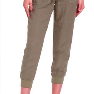 Caslon Olive 100% Linen Joggers Size XXS